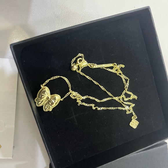 Kendra Scott Gold Necklace with Pink Butterfly Pendant - Picture 3 of 3